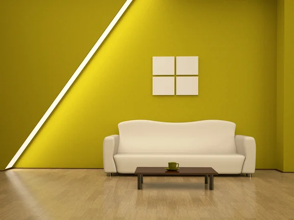 黄色沙发 — 图库照片