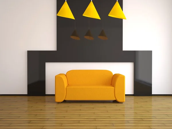 Oranžový gauč — Stock fotografie