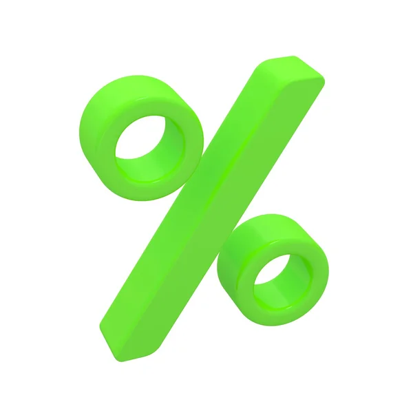 Signo de porcentaje verde — Foto de Stock