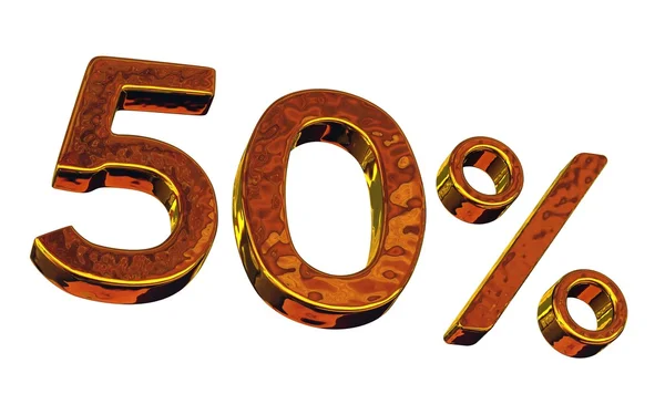 Fifty gold percent — Stock Photo, Image