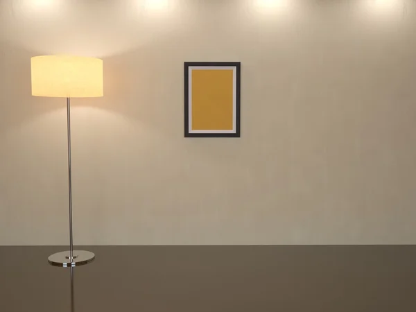 Camera con lampada da terra alta — Foto Stock