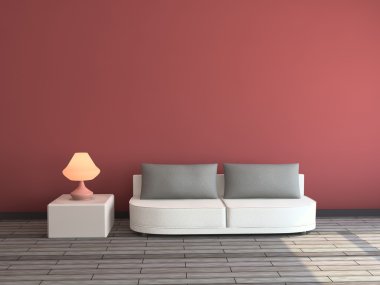 Interior with a sofa clipart