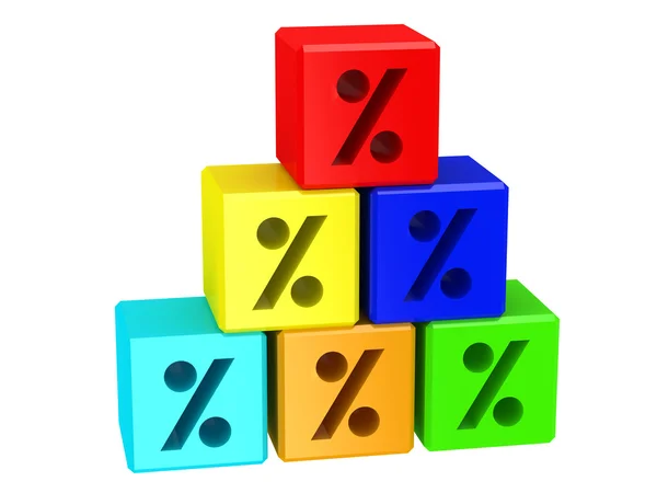 Blocks with sign of percent — Stock Photo, Image
