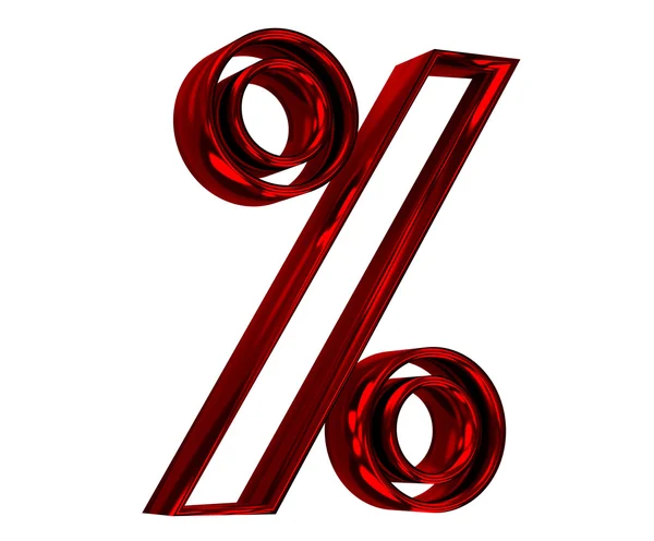 Červený znak procenta — Stock fotografie