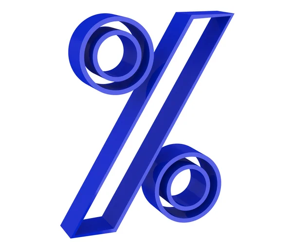 Signo del porcentaje azul — Foto de Stock
