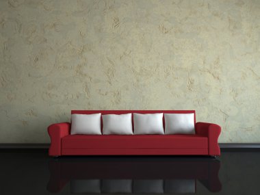 Red sofa clipart