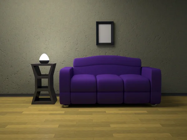 Violettes Sofa — Stockfoto