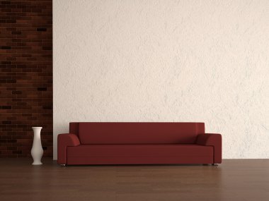 Red sofa clipart