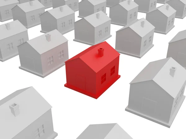 Pequena casa vermelha — Fotografia de Stock