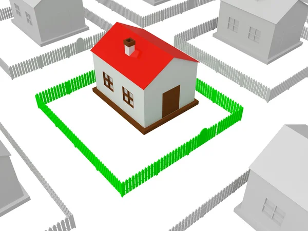 Petite maison avec toit rouge — Photo