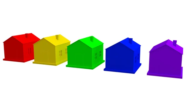 Färgade husen — Stockfoto