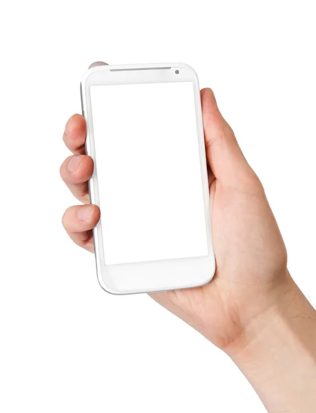Мобільний телефон в руці — стокове фото