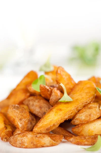 Fried potato wedges closeup — Stock Photo, Image