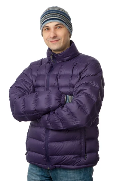 Человек в стильной зимней одежде — стоковое фото