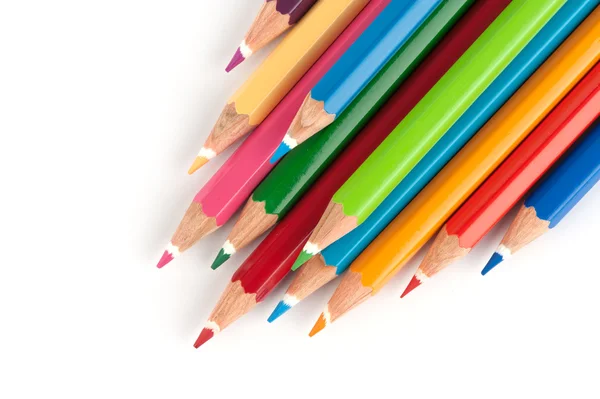 Lápis de cor isolados em um fundo branco — Fotografia de Stock