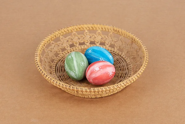 Basket of Easter eggs — Stock Photo, Image