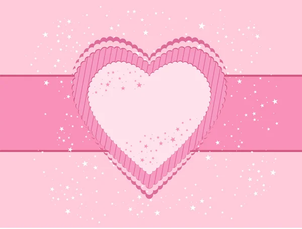Valentinstag Postkarte mit Herz — Stockvektor