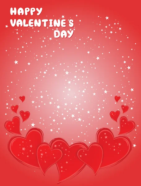 День Святого Валентина листівка з серцями — стоковий вектор