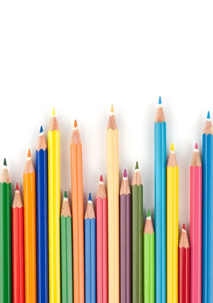 Színes ceruzák, elszigetelt fehér background — Stock Fotó