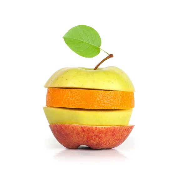 Fruits mélangés. Pomme et orange — Photo