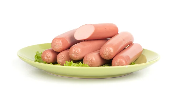 Sausages on a plate — Stock Photo, Image
