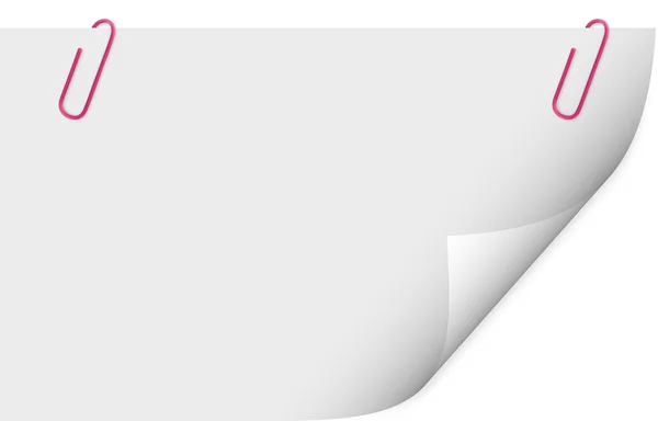 空白の紙のシートを保持しているペーパー クリップのクローズ アップ — ストック写真