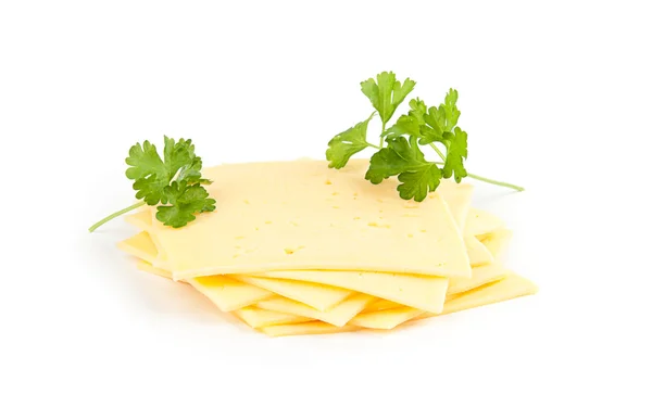 Swiss cheese slices — Stock Photo, Image