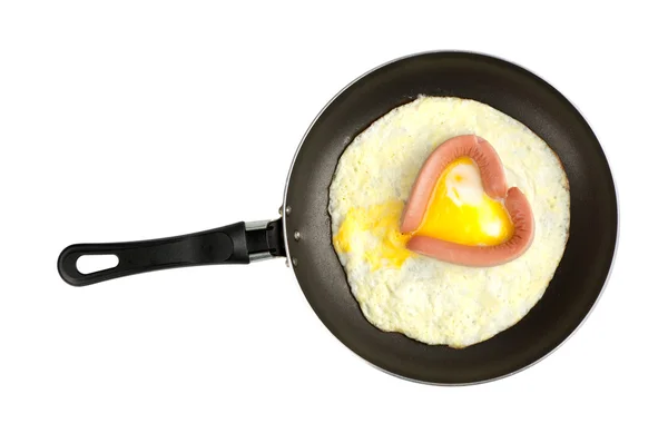 Fried egg in a frying pan — Stock Photo, Image
