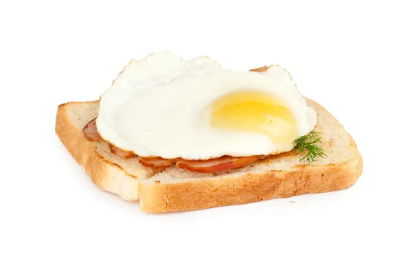 Pequeno-almoço. Ovos, bacon e torradas — Fotografia de Stock