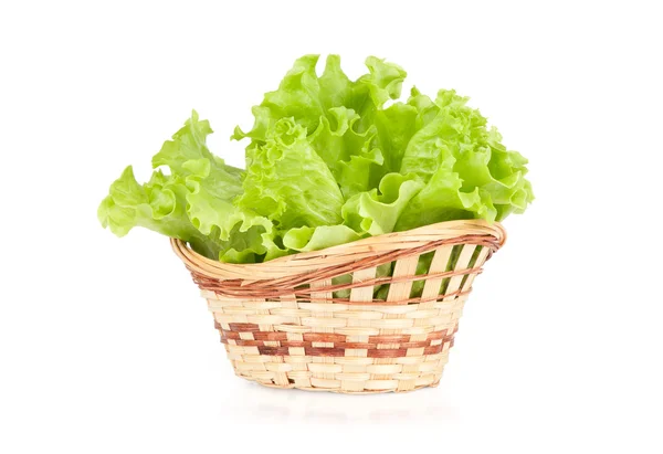 Salatblätter im Korb — Stockfoto