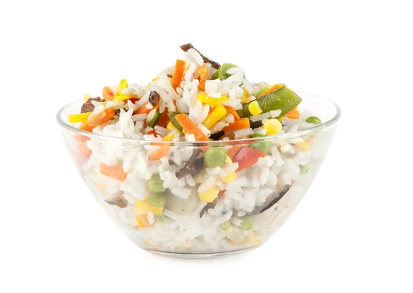 Bowl of rice and vegetables — Stock Photo, Image