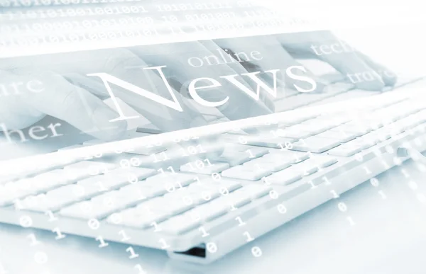 Technology background, News text in perspective — Stock Photo, Image