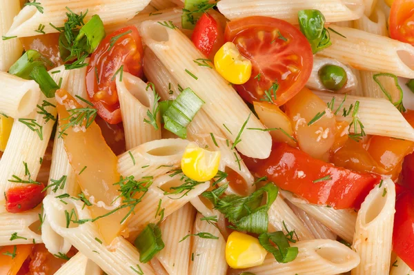Pasta with vegetables closeup — Stock Photo, Image