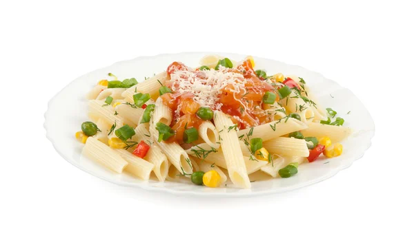 Rigatoni pasta med grönsaker — Stockfoto
