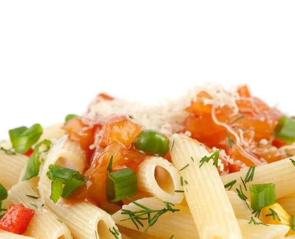 Rigatoni pasta närbild — Stockfoto