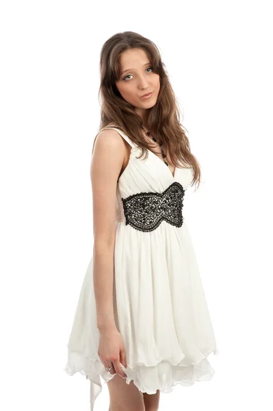 Beautiful girl isolated on white background — Stock Photo, Image