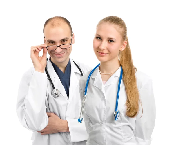 Mladí lékaři s Stetoskopy — Stock fotografie