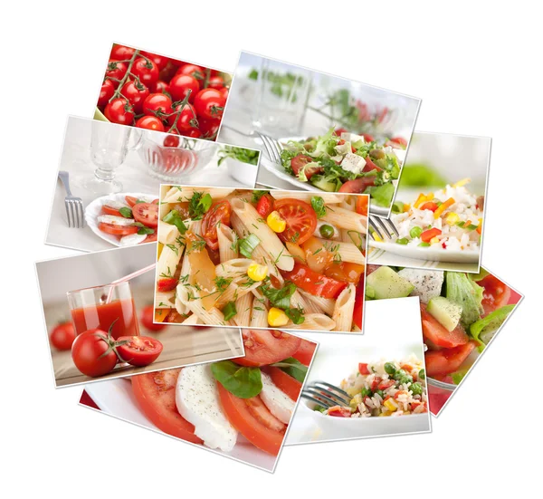 stock image Collection of photos with food