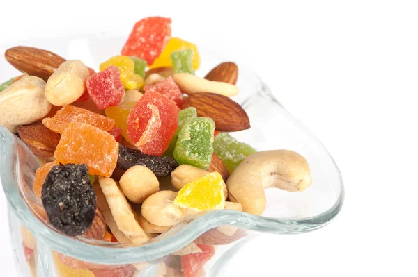 Nuts and dried fruits closeup — Stock Photo, Image