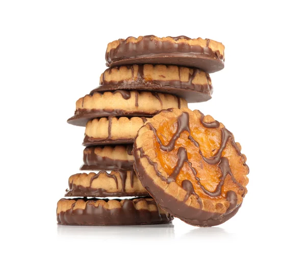 Chocolate cookies with jam — Stock Photo, Image