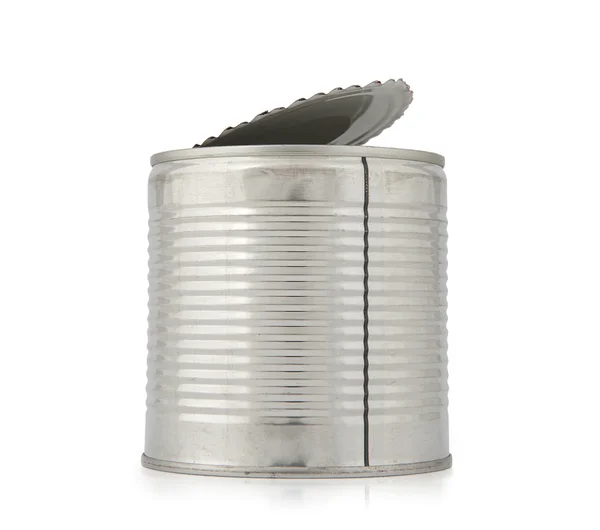 白で隔離されるブリキ缶 — ストック写真