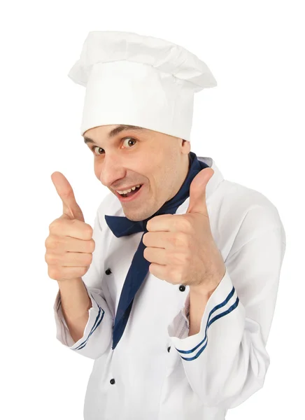 Chef-kok geïsoleerd op witte achtergrond — Stockfoto