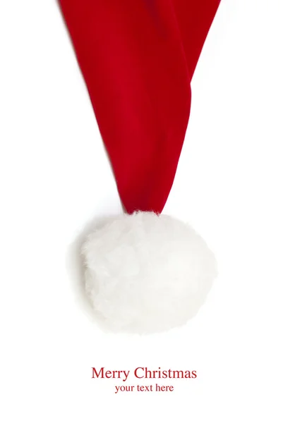 Chapéu de Santa sobre um fundo branco — Fotografia de Stock