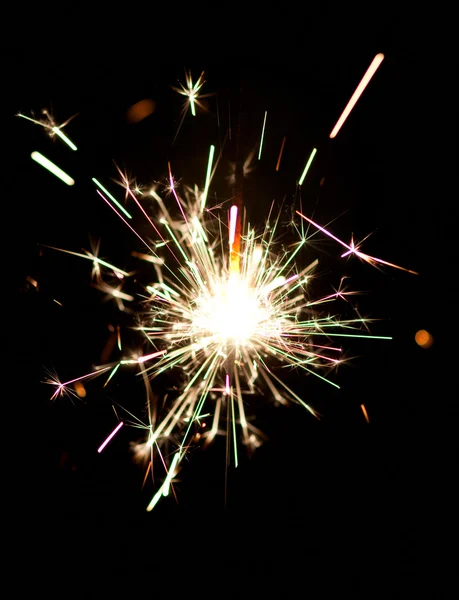 Burning christmas sparkler — Stock Photo, Image