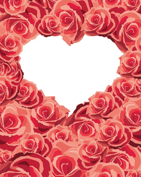 Corazón de flores, ilustración vectorial — Vector de stock
