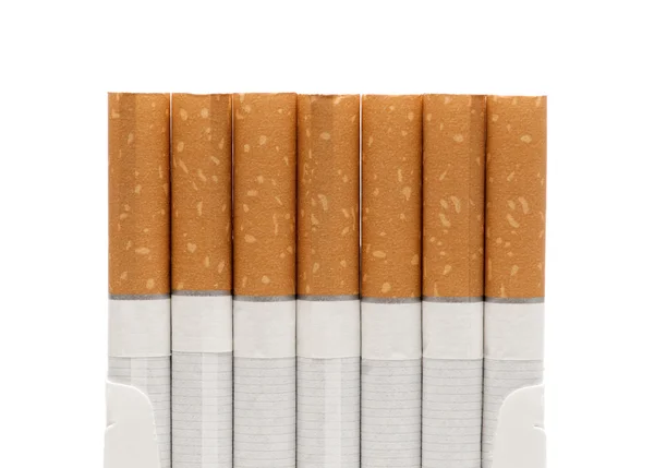 Open a pack of filtered cigarettes closeup — Stock Photo, Image