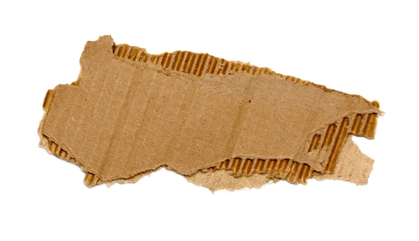 Шматок гофрованого картону з рваним краєм . — стокове фото