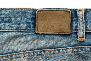 boş grungy lekeli deri etiket üzerinde son derece detaylı closeup