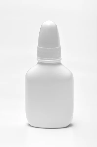 stock image White plastic bottle isolated on white