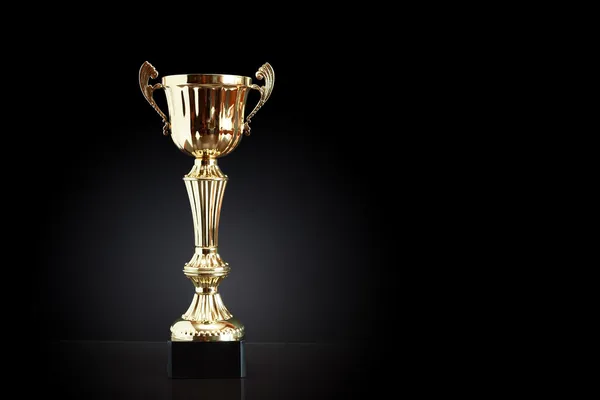 Gold Trophy On Black — Stock Photo, Image